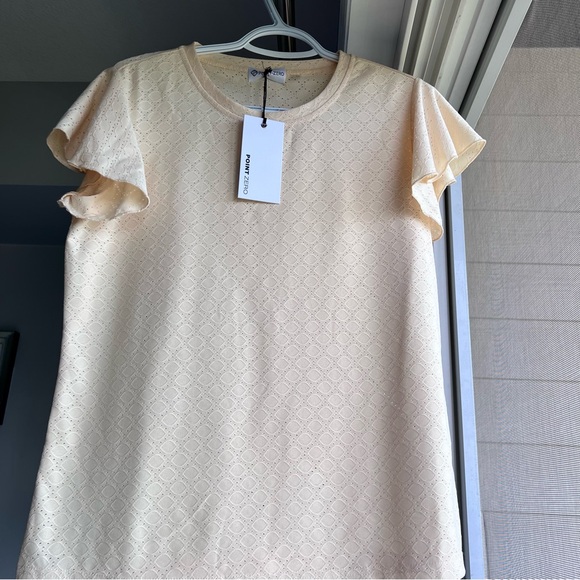 Point Zero women Ruffle-Sleeve Embroidered Top, Medium, spring, summers, NWT - Picture 3 of 7
